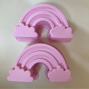 2 silicone cake molds rainbow
